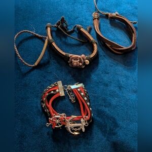Leather Bracelets Set